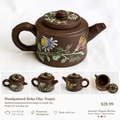 Hand-Painted Floral Zisha Clay Teapot