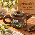 Hand-Painted Floral Zisha Clay Teapot